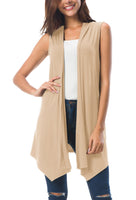 1 x RAW Customer Returns Urban GoCo Women s Sleeveless Draped Cardigan Vest X-Large, Apricot  - RRP €23.86