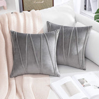 2 x Brand New MIULEE Cushion Covers 2 Pieces Luxurious Cushion Covers for Sofa Home Bedroom Living Room Chair Modern Sofa Living Room Durable Decorative Crossed for Living Room 40X40CM Gray - RRP €45.6