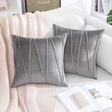 2 x Brand New MIULEE Cushion Covers 2 Pieces Luxurious Cushion Covers for Sofa Home Bedroom Living Room Chair Modern Sofa Living Room Durable Decorative Crossed for Living Room 40X40CM Gray - RRP €45.6