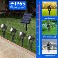 1 x RAW Customer Returns T-SUNUS 3W Solar Garden Lights, Solar Garden Spotlights IP65 Waterproof Landscape Lighting Automatic ON OFF Wall Lighting with 4 Warm White Lamps - RRP €45.99