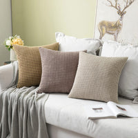 1 x RAW Customer Returns MIULEE Set of 2 cushion covers, corduroy velvet, decorative cushion, sofa cushion, decorative couch cushion, cushion cover, soft for living room, bedroom, 16 x 24 inches, 40 x 60 cm, sand colour - RRP €21.49