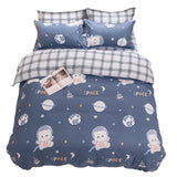 1 x Brand New ED-Lumos bed linen 200x150cm 4-piece duvet cover blue universe bear duvet cover 150x200cm set with pillowcases 48x74cm bed sheet 200x230cm bed linen sets microfiber zipper soft and iron-free - RRP €20.4