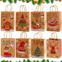 2 x RAW Customer Returns Pack of 16 Christmas gift bags, small Christmas paper bags, paper gift bags with Christmas prints and handles for wrapping Christmas presents, 21 x 15 x 8 cm A  - RRP €30.86