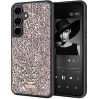 1 x RAW Customer Returns BEZ Phone Case for Samsung Galaxy S24 Case Glitter, Sparkle Diamond Crystal Bling Case with Bling Co. Series for Samsung S24, Tuscan Beige - RRP €20.16