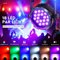 1 x RAW Customer Returns PUZILOZA Waterproof LED Par RGBWA UV 6IN1 LED, 18 LED Par Spotlights with DMX 6 10CH Strobe Disco Light Effects, Stage Light Spotlight for Bar, Church, Club, Concert, Outdoor Party - RRP €135.99