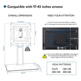 1 x RAW Customer Returns BONTEC TV Stand for 17-43 Inch LCD LED OLED Plasma Curved Screens, Universal Tabletop Stand with Swivel and Adjustable Height, up to 45kg, Max VESA 200x200 mm - RRP €25.85