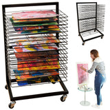 1 x RAW Customer Returns ODOXIA picture drying rack SMALL for classrooms COMPACT, functional mobile picture drying rack 19 removable compartments Art drying rack as drying cart Art Drying Rack Small - RRP €129.99