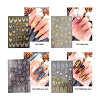 1 x Brand New VBNZBK 8 Sheets Nail Art Stickers Set, Self-Adhesive Transfer Decal Sticker Stencil DIY Manicure Decoration, Luxury Bronzing Design Nail Stickers for Women Girls - RRP €19.2