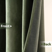 1 x RAW Customer Returns MIULEE Olive Green Velvet Curtains for Indoor Modern Curtains, Elegant Velvet Curtains for Bedroom, 2 Pieces Thermal Winter Velvet Window Curtains, Each 200 CM High, Velvet Curtain for Living Room - RRP €46.38