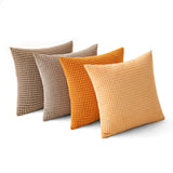 1 x RAW Customer Returns MIULEE Set of 4 cushion covers, decorative cushion covers, corduroy velvet sofa cushion, decorative cushion,  couch cushion, decorative cover for sofa, couch, living room, bedroom, office, 40 x 40 cm, orange series - RRP €24.99