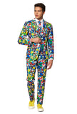 1 x RAW Customer Returns OppoSuits Funny Crazy Prom Suits for Men - Complete Set Jacket, Pants and Tie,Multicolor,46 - RRP €89.95