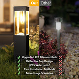 1 x RAW Customer Returns Joomer Solar Lamps for Outdoor Garden, 4 Pack LED Solar Lights for Outdoor Warm White Path Light Waterproof Garden Light for Patio Lawn Terrace Driveway Decoration - RRP €38.99