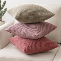 1 x Brand New MIULEE Cushion Covers 2 Pieces Pillow Covers with Modern Granular for Living Room Interior 45x45cm Brown Pink - RRP €22.8