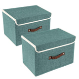 1 x RAW Customer Returns TYEERS Foldable Storage Box with Lid, Fabric, Washable, Storage Boxes with Lid, 38 x 25 x 25 cm, 3-Pack, Gray - RRP €25.97