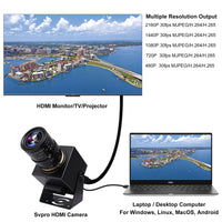 1 x RAW Customer Returns SVPRO 4K Camera HDMI USB Dual Interface Manual Zoom Webcam for PC, 2.8-12mm CS Mount Lens Camera for Close-up, CMOS IMX415 Industrial Machine Vision Camera - RRP €145.99