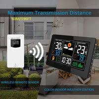 1 x RAW Customer Returns Kalawen Digital Weather Station with Automatic Wireless Outdoor Sensor with LCD Screen Display Alarm Clock Time Date Temperature Humidity Weather Forecast - RRP €49.92