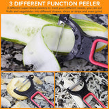 15 x Brand New Pack of 3 Stainless Steel Fruit and Vegetable Peelers, Non-Slip Potato Peeler with Ergonomic Handle, Fruit and Vegetable Peeler, Apple, Carrot, Chocolate or Lemon Peeler. - RRP €104.1