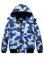 5 x Brand New Wantdo Warm Winter Jacket Parka with Windproof Hood Quilted Outdoor Coat Trekking Cotton Jacket for Children Military Blue 140-146 - RRP €274.95