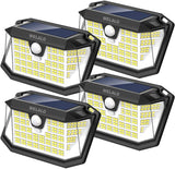 1 x RAW Customer Returns Solar lamps for outdoors with motion detector, 4 pieces 188 LED solar lights for outdoors, 270 outdoor 3 modes solar outdoor light, solar waterproof wall light IP65 waterproof garden outdoor solar light - RRP €28.99