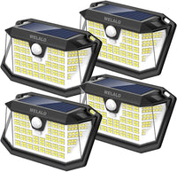 1 x RAW Customer Returns Solar lamps for outdoors with motion detector, 4 pieces 188 LED solar lights for outdoors, 270 outdoor 3 modes solar outdoor light, solar waterproof wall light IP65 waterproof garden outdoor solar light - RRP €26.99