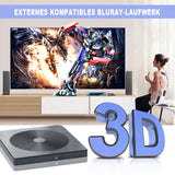 1 x RAW Customer Returns aelrsoch External Blu-ray Player DVD BD Read Write, Portable Blu-ray Player USB 3.0 and Type-C DVD Recorder 4k Ultra High Definition Blu-ray Recorder for PC Win7 8 10 11 PC Notebook PC - RRP €54.44