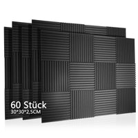 1 x RAW Customer Returns Devilly 60pcs Acoustic Foam Mats, Foam Tiles, Soundproofing Mat, Soundproofing for Wall, Studio, Podcasts, Recording Studios, Office, Acoustics, 30x30x2.5cm, 60pcs - RRP €60.49