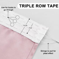 1 x RAW Customer Returns DWCN Curtains Kitchen Opaque Ruffle Tape with Curtain Ties, Curtains Dark Thermal Curtain Blackout, Heat-Insulating Thermal Curtain for Bedroom, 137 x 167 cm Height x Width , Blush Pink, Set of 2 - RRP €34.27