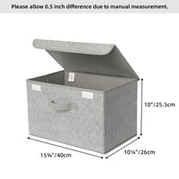 2 x RAW Customer Returns GRANNY SAYS storage boxes with lids, 2 pieces of storage boxes with lids, foldable storage boxes made of fabric, storage baskets for clothes, grey folding boxes with lids for wardrobe - RRP €39.34