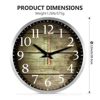 1 x RAW Customer Returns OURISE Wall Clock Vintage Wall Clocks Without Ticking Sounds 12 Inch Metal Grain Clock Wall Decorative Wall Clock Modern for Kitchen, Living Room, Bedroom, Office, Cafe, Housewarming Gift - RRP €20.4