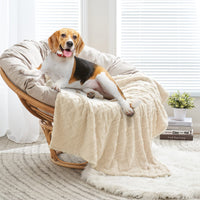 1 x RAW Customer Returns MIULEE Dog Blanket 100x160 cm Cuddly Blanket Dogs Soft Blankets Cats Fleece Blanket Washable Sleeping Pad Suitable for Dogs, Cats, Guinea Pigs and Other Animals Beige - RRP €18.14