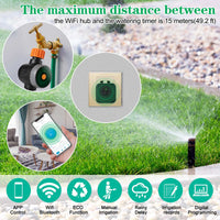 1 x RAW Customer Returns Smart Watering Timer with Wi-Fi Hub, Bluetooth Hose Watering Timer with Rain Delay for Outdoor Garden Faucet, Programmable Irrigation Timer - RRP €45.3