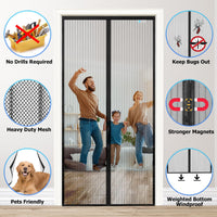 1 x RAW Customer Returns ESMAYULO fly screen door 110x210 cm, magnetic fly screen balcony door, insect protection. The magnetic curtain is ideal for the balcony door, cellar door and patio door, black - RRP €18.99