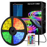 1 x RAW Customer Returns Lumtang Solar Outdoor LED Strip, RGB LED Strip 5 m, Solar Powered RGB Color Changing Solar Fairy Lights with 8 Lighting Modes, Party, Garden, Swimming Pool, Warehouse, Outdoor Decoration. - RRP €27.22