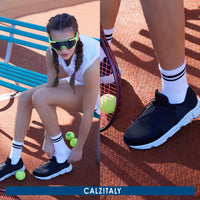 1 x RAW Customer Returns CALZITALY PACK 2-3-4 PAIRS Tennis Socks Unisex, Padel Running Crossfit Fitness, Breathable Cushioned, Sports Socks for Men Women MADE IN ITALY 39-42, 4 Pairs - Asc  - RRP €28.84