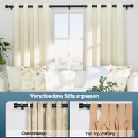 4 x Brand New SZXIMU Curtain Rod Black Matt, 81-239cm long 25mm Curtain Rod Curtain Rod Metal Wall Mounted with Adjustable Bracket with Cap End Piece for Window Eyelet Curtain Net Curtain - RRP €79.96