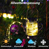 1 x RAW Customer Returns Pack of 2 solar lanterns for Christmas outdoors, solar lamp glass for outdoors with IP67 waterproof, garden watering can lights garden lights decoration solar light glass hanging for balcony garden Christmas decoration - RRP €25.2