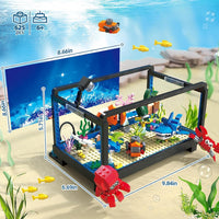 1 x RAW Customer Returns QLT Aquarium Fish Tank Ideas Building Toy with LED Light, Compatible with Lego Aquarium Clamping Building Blocks Decorative Building Blocks Gift for Adults and Boys Girls from 8-12 Years 625 Pieces  - RRP €25.2