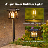 1 x RAW Customer Returns NEEMO Solar Lights for Outdoor Garden, 8 Pack Vintage Solar Lights for Outdoor with Warm White Tungsten, IP65 Waterproof Solar Garden Lights for Outdoor Patio Lawn Yard Balcony Decoration - RRP €30.24