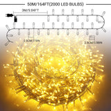 1 x RAW Customer Returns Elegear Outdoor Fairy Lights Warm White 50M 2000 LEDs Christmas Lights Mains Operated Christmas Decoration 8 Modes LED Fairy Lights for Indoor Outdoor New Year Christmas Tree Party Hotel Garden Wedding - RRP €67.99