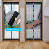 1 x RAW Customer Returns EXTSUD fiberglass magnet fly screen door, 100 x 220 cm windproof magnetic curtain insect protection balcony door, new durable, scratch-resistant, stronger magnets fly curtain for balcony door, cellar door black - RRP €17.99