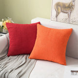 1 x RAW Customer Returns MIULEE Set of 2 Corduroy Velvet Decorative Cushion Covers Sofa Cushion Decorative Cushion Couch Cushion Cushion Cover Cushion for Living Room Bedroom 50 x 50 cm, 20 x 20 Inches Red - RRP €18.14