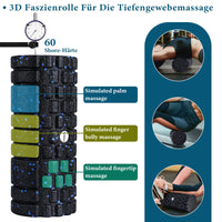 1 x RAW Customer Returns Fascia roll, fascia roll set consisting of 3D texture massage fascia roll spine mini fascia roll fascia ball, foam roller for yoga, connective tissue metabolism, muscle massage, with poster - RRP €28.22