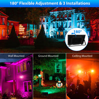 1 x RAW Customer Returns T-SUNUS 100W RGB LED Spotlight, Colorful Outdoor Spotlights Colorful LED Spotlight with Remote Control 100W LED Spotlight 16 Colors 4 Modes Waterproof IP66 2 Pack - RRP €68.84