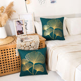 1 x RAW Customer Returns ETOLISHOP Set of 2 cushion covers 40 x 40 cm cushion covers Ginkgo Biloba velvet cushion covers blue dark green cushion cover soft cozy cushion covers decoration modern decorative cushions sofa cushions decorative - RRP €14.99