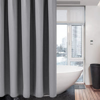 1 x RAW Customer Returns Waffle shower curtain with metal shower curtain rings fabric textile bathtub curtain anti-mold bathroom curtain set waterproof bathtub curtain heavy shower curtain bathroom - 182 x 182cm gray  - RRP €30.7