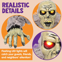 1 x RAW Customer Returns JOYIN Halloween Decoration Crawling Zombie with Sound and Glowing Eyes for Garden Decoration - RRP €39.99