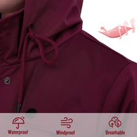 1 x RAW Customer Returns SaphiRose PONCHO women s rain jacket windbreaker waterproof hood transition jacket with breathable lining for spring summer and autumn wine red XL - RRP €57.47