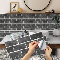 1 x RAW Customer Returns Kitchen tile stickers, 12 pieces mosaic tile stickers 15 x 30 cm bathroom self-adhesive tile decor stickers brick for kitchen dining room bathroom tile foil decoration - RRP €14.89