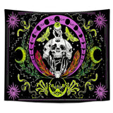 14 x Brand New Roninkier blacklight tapestry psychedelic tarot - skull wall tapestry UV wall cloth psychedelic wall cloth XXL anime tapestry wall hanging Halloween Christmas for bedroom, 150x200m - RRP €391.86