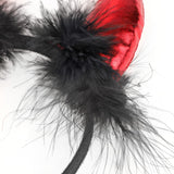 2 x Brand New HOWAF 2 Devil Ears Headband Devil Ears Hair Mardi Gras Masquerade Party Photo Props, Halloween Carnival Party Hair Accessories, Headdress, Horns, Black and Red - RRP €28.22